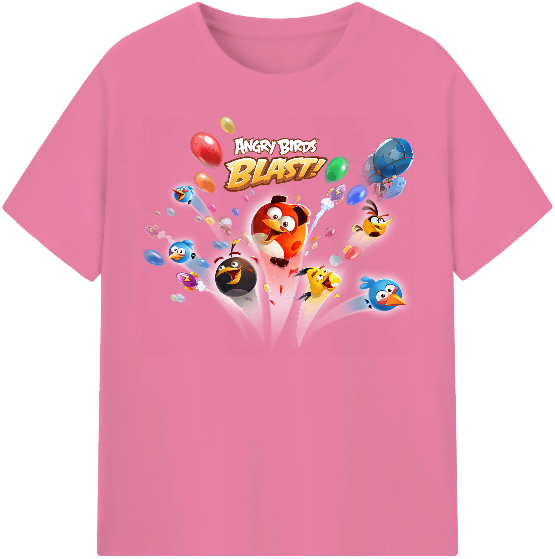 （画像用） Angry Birds アングリーバード 綿100％半袖Tシャツ（フロントプリント）